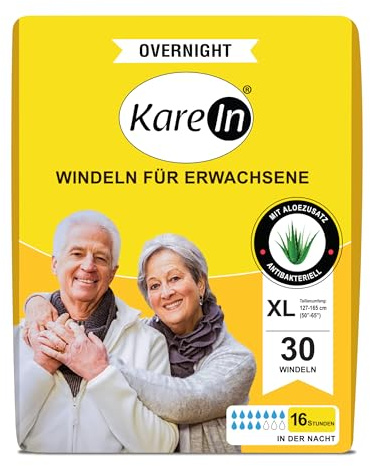 Inkontinenz Slip für Erwachsene - 30x Windelhosen XL (100-150 cm) | Overnight - Saugfähige Windelhosen für Männer und Damen - Diskreter Auslaufschutz und Elastischen Bündchen - Baumwolle