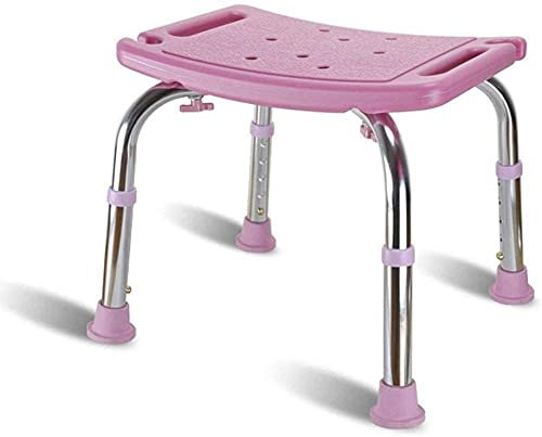 Duschsitze, sicherer Badestuhl mit verstellbaren Beinen, rutschfeste Duschbank, Abflusslöcher, Aluminiumhocker für Erwachsene und Kinder, Rosa, Badehocker für Senioren (Rosa)