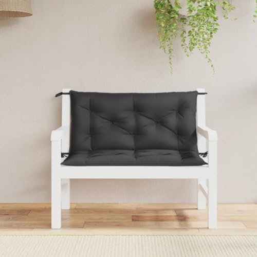 ShGaxin Gartenbank-Auflagen 2 STK. Schwarz 100x50x7 cm Oxford-Gewebe, Terrassenmöbel, Wetterfeste Bank, Outdoor Bank, Parkbank, Garten Banken, Deko Bank, Gartenmöbel - 361666