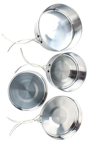 BELLIFFY 4stücke Teiliges Edelstahl Kochgeschirr Set Falttopf Für Camping Wandern Kochutensilien Aus Robustem Material Tragbare Kochpfanne Für Outdoor-aktivitäten