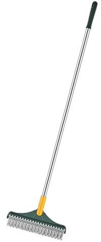 Cepillo para suelos - Cepillo para juntas de mango largo Fregasuelos para ducha Cabezal giratorio de 180° | Cepillos para la limpieza del hogar Gadget de baño con cerdas rígidas para terraza de pared