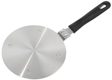 OKUMEYR Plaque Adaptatrice à Induction en Acier Inoxydable, Diffuseur de Chaleur Argenté pour Plaques de Cuisson à Gaz et Cuisinières, Répartition Uniforme Chaleur
