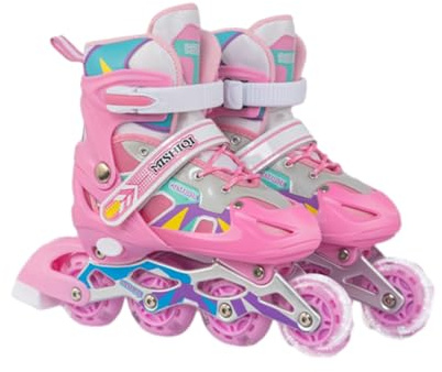 UUE Inline Skates, Inliner Kinder 4 Größen verstellbar 26-41, Inliner Mädchen, Umschaltbare Doppelreihe Rollerskates, für Kinder Junge Mädchen Erwachsene (Large(EU 38-41))