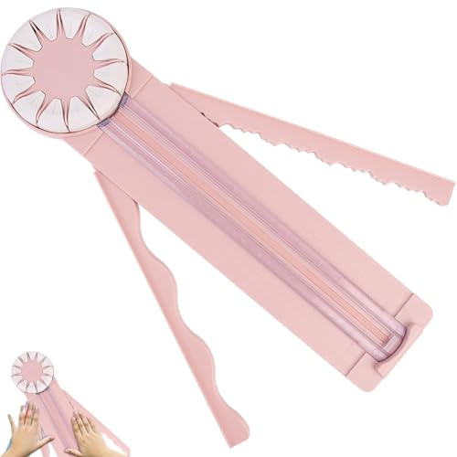 12-in-1-Papierschneider, Kantenschneider, Papierschneider, Papierschneider mit Maßen, multifunktionaler Papierschneider für Fotokarten, Postkarten, Sammelalben, Kunst (Rosa)