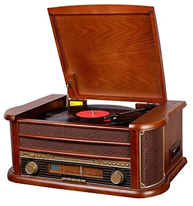 CAFIEDR Gramophone Rétro Bluetooth LP Tourne-Disque Tourne-Disque à Bande de Style européen Entrée Tourne-Disque Vinyle Vintage Enregistreur