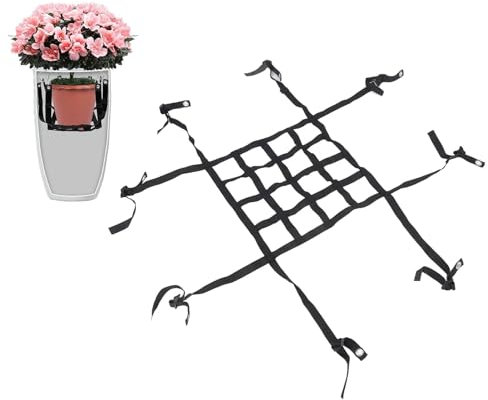 Hängnät för Växtkrukor, Hängande Planteringskärl, Höjdjusterbar Blomkrukalyfthållare för Trädgård, Hem, Inredning