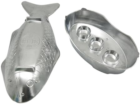 Fiskeplatta tabletter – grillad fisktallrik | grillad fiskbricka med värmeugn | fiskplatta -set av aluminium i thailändsk stil | serveringsbrickor av metall för köket