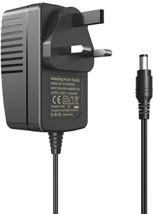 12V 2A CCTV Power Supply Adapter AC 100-240V to DC 12V Transformer 2.1mm X 5.5mm with 4ft/1.2m Lead, for Audio/Video, Router, Security Camera,LED Lights