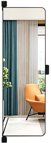 HZEPDVT Versteckter Kleiderschrank-Schiebespiegel, Kleiderschrank-Ankleidespiegel, Wandmontage, Ganzkörperspiegel, Klapp-Drehspiegel, 120 x 40 cm, Schwarz(Black,120 * 40cm)
