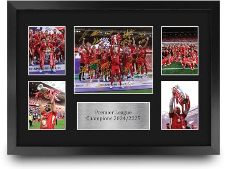 HWC Trading 2025 Champions Gift Premier League Season 24-25 Winners Printed Memorabilia Signed Autograph Photograph Display for Football Fans and Supporters - A3 Framed
