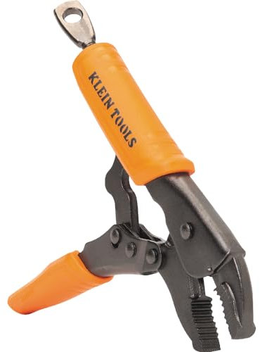 Klein Tools 38601 Curved Jaw Locking Pliers with Quick Release Handles, Intuitive Thumb Knob, High Torque, Mole Grips for Clamping and Gripping, 7-Inch