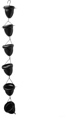 Charming Acorn Rain Chain for Effective Drainage Perfect Addition to Your Outdoor Space in Copper Aluminum (Black Rain Chain)