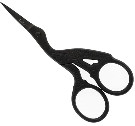 Seeknit Stickschere in Storchform, mattes Finish, für alle Arten von Handarbeiten, Edelstahl, Schwarz, 9 cm