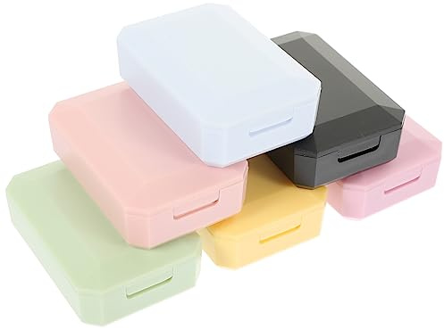 NIYANGLE 6sets Mirror Box for Contact Lenses Halloween Portable Travel Contacts Lens Case Box Mirror
