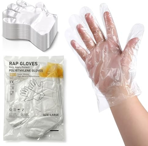 Disposable Polythene Gloves Clear Large 1000 Pack Food Prep Latex Free | Powder free PE film, loose fit for quick changes, BPA safe, used across kitchens, catering, takeaways and janitorial work