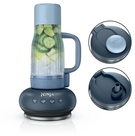 Ninja Blendboss™ | Personal Blender for Smoothies & Frozen Drinks | 26oz Travel Tumbler with LeakProof Lid, Chug Spout & Detachable Straw | Auto-iQ Technology | Cyberspace | DB351CY