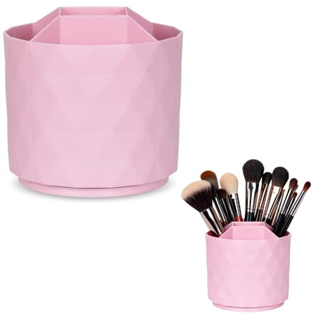 Eclove Organizador de Maquillaje Giratorio 360, Almacenamiento Cosméticos Versátil, Organizador Porta Brochas, Makeup Organizer para Tocadores, Dormitorios y Baños