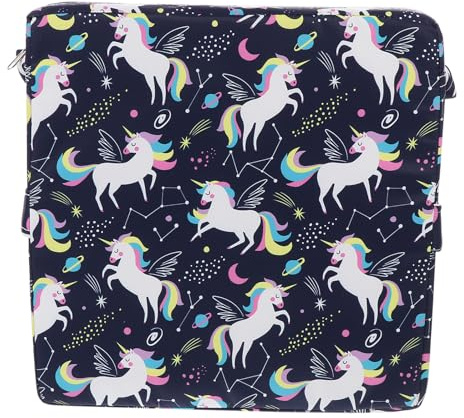 minkissy Cuscino Alzata Seggiolone per Bambini, Cuscino per Pasti Portatile Design Unicorn, Realizzato Twill e Sponge per Uso in Auto e Viaggi
