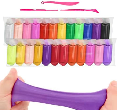 Générique Kit d'argile séchée à l'air Libre – Pâte à Modeler Multicolore, pâte à Modeler antiadhésive, 12 Couleurs Vives | Activités Artisanales pour Filles Adultes
