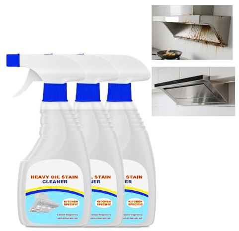 Kitchen Heavy Oil Stain Cleaner Spray With Nozzle Powerful Degreasing, Suitable Gas Stoves, cutting board oil, Ovens, Pots, Stoves, Grills, Countertops,glass cooktop cleaner (3pcs)