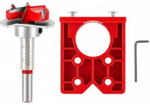 35mm Hinge Jig Set,Door Hinge Jig Drill Guide with Forstner Bit Sets | Concealed hinge jig for Cabinet Hinge,Kitchen,Door Hinge Installation