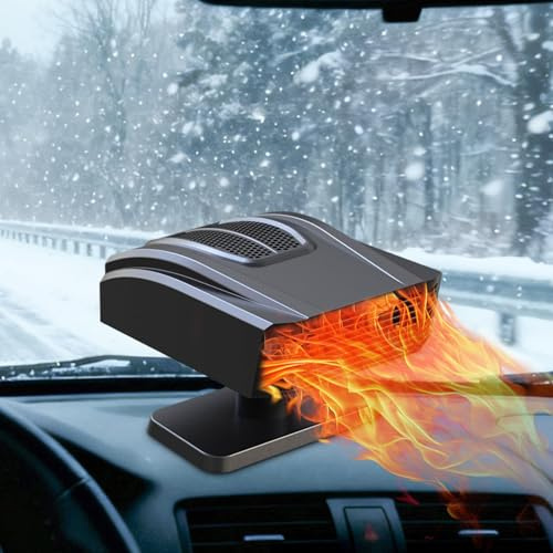 Chauffage de Voiture, 12V 150W Chauffage Portable pour Voiture, Fonction Chauffage/Refroidissement 2 en 1, Chauffage Rapide, Dégivrage et Désembuage, Prise Allume-cigare pour Toutes les Voitures