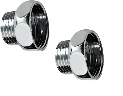 2 Pack 3/4 to 1/2 Adapter Shower Hose Reducer BSP Female 3/4 to Male 1/2 Thread Connector for Tap Shower Hose Fittings