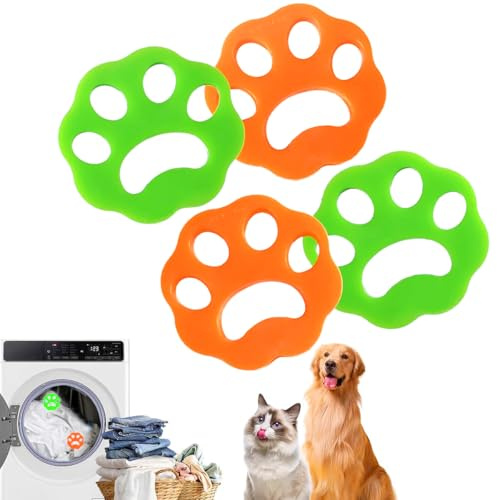 Ruayia 4 Pieces Pet Hair Remover Washing Machine, Lint Balls Washing Machine, Cat Hair Remover Washing Machine, Reusable Pet Hair Remover, Silicone Hair Catcher Removes - Style 2