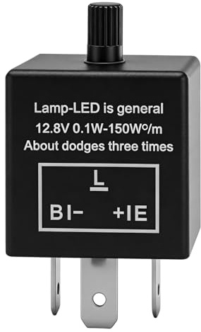 3-poliges Blinkrelais CF13KT/CF14KT,12V Blinkerrelais,Motorrad LED Blinker Relais,Blinkgeber für Motorräder,Verstellbar Blinkfrequenzkontroll Relais (CF14KT)