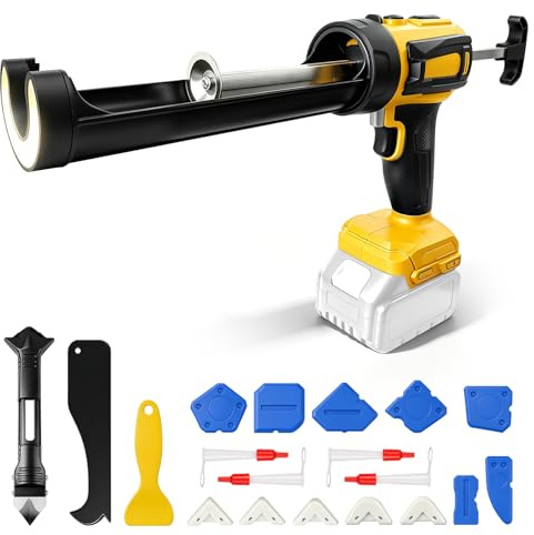 Batteripatronpress för DeWalt 20 V, anti-droppfunktion och LED-ljus, 4-stegs hastighetskontroll – perfekt för golvplattor, tätning och renovering (utan batteri)