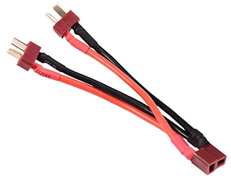 T Style Stecker Kabel, 14AWG Hochleistung Kabelstecker für RC ESC Lipo Akku, 1 Buchse auf 2 Stecker Adapter für Drone, RC Auto, Modelbau und elektrische Geräte