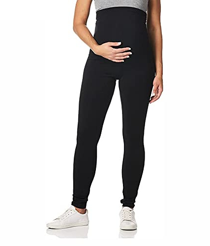 HUE womens Maternity Cotton Leggings, Black, Medium US