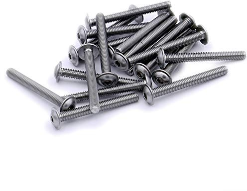 M4 (4 mm x 14 mm) Flansch-Innensechskant-Maschinenschraube – Edelstahl (A2), 20 Stück