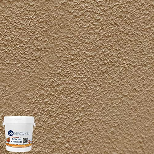 Sopgal Eco Peinture en liège naturel à rouleau de couleur naturelle 15 l imperméable et isolant thermique pour intérieur et extérieur