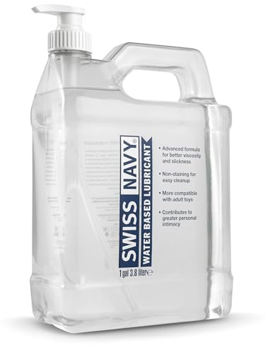 SWISS NAVY Premium-Sex-Gleitmittel auf Wasserbasis, 1 Gallone, MD Science Lab | Gleitgel für Männer, Frauen & Paare - Spielzeugsicher - Nicht färbende Formel - Kompatibel mit Latex & Kondomen