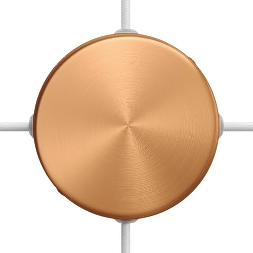 creative cables - Zylindrischer 4-Seitenloch-Lampenbaldachin Kit aus Metall (Anschlusssystem) - Kupfer satiniert
