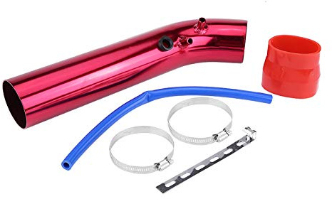 Manguera de admisión de aire del coche 76mm Kit de tubo de manguera de filtro de tubo de inducción de admisión de aire de aluminio Universal para coche(rojo)