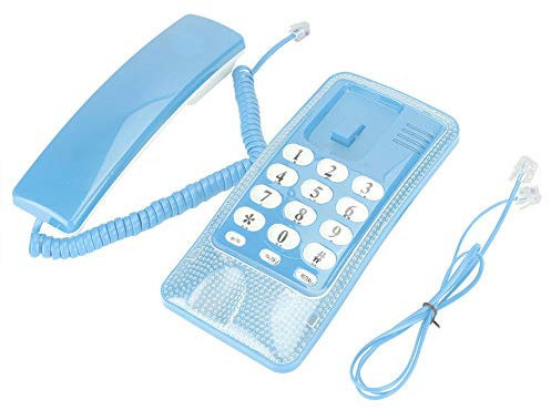 cigemay Téléphone Fixe pour Les Entreprises, Téléphone Filaire à Gros Bouton, Téléphone Fixe Bureau/Mural pour Le Bureau à Domicile, Prise en L'hôtel, Fonction Flash,