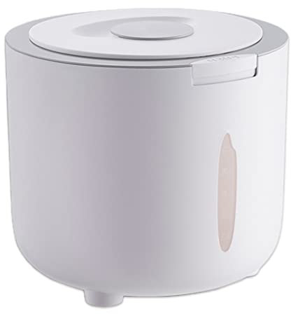 5kg/10kg Food Storage Container, Round Airtight Rice Dispenser, Automatic Flip Cover Rice Bucket, for Cereal Grain Flour Rice Nuts Beans Pet (Color : Style 2, Size : Capacity 10kg)