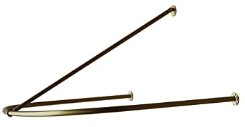 LXHONG Einzelhandel Umkleidekabine Hängestange, Duschvorhangstange Rostfreies Gebogenes Metallrohr Für Badezimmer, Umkleidekabinen, Halbrund, Wandhalterung (Farbe : Gold, Größe : 100x80x50cm)
