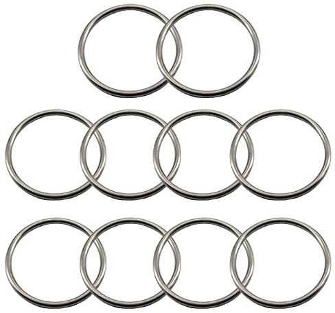 10 Stück 5 x 25 mm geschweißte O-Ringe aus Edelstahl für Fitnessringe, Campinggürtel, Yoga-Ringe, Hundeketten