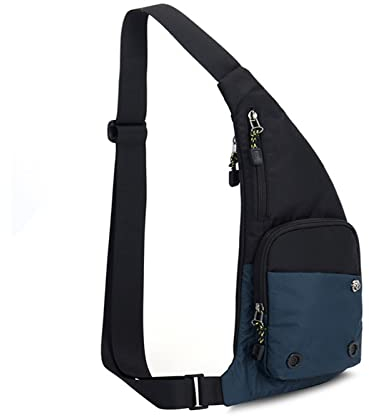FANDARE Ultraleicht Brusttasche Sling Bag Herren Damen Bauchtasche Umhängetaschen Schultertasche Crossover Daypacks für Outdoor Reisen Camping Wanderrucksäcke Crossbody Pack Dunkelblau