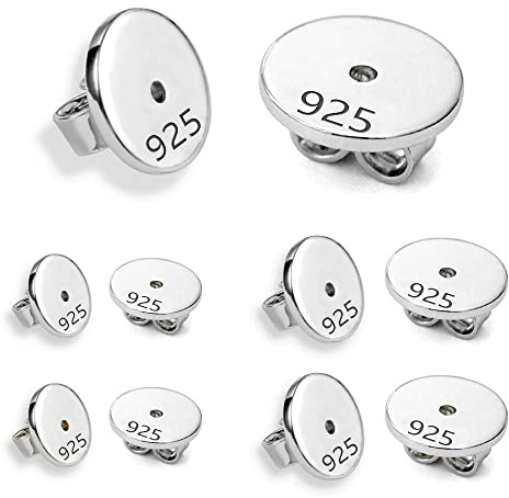 8 Stück Silber Ohrringverschlüsse Ohrsteck Verschlüsse Ohrringherstellung | Ohrringverschlüsse Schmetterlings Ohrsteck Stop Sicher Ersatz für Pfosten Sicherheitsverschlüsse Ohrringe Selber Machen Set