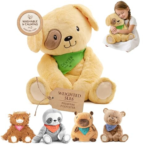 Lilly's Love Animal en peluche lesté, 2,3 kg | Peluche sensorielle pour enfants et adultes | Peluche lavable en machine avec intérieur amovible | Animal en peluche lesté apaisant pour l'anxiété
