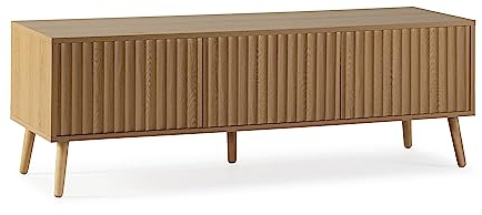 HOMN LIVING TV-Regenschrank, 3 Türen, Eiche, 130 cm (Breite) 40 cm (Tiefe) 45 cm (Höhe)