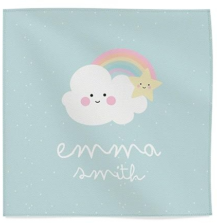 Wanapix | Personalisierte Kinder Stoff Servietten | 45x45cm | Wolke und Stern