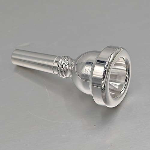 Cheerock Boquilla de trombón 12C, boquilla chapada en plata, boquilla de bombardino con sonido superior, excelente para accesorios de instrumentos de barítono y trombón