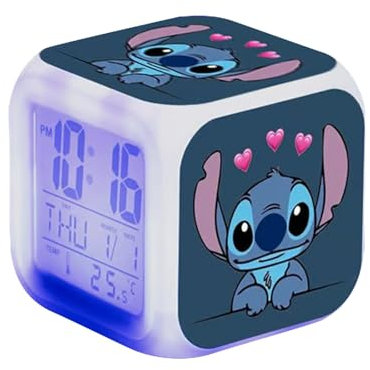 Réveils Numériques pour les Enfants, Réveil Veilleuse LED Numerique Lampe, Réveil Dessin Animé Réveil, Jouets pour Enfants Réveil Lumière, Table Réveil Bureau Réveil, Cadeau d'anniversaire de Noël