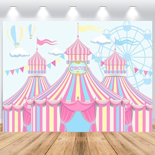 ASDCXZ Sfondo circo, 2,2 x 1,5 m, rose, circo, carosello, carnevale, foto, sfondo in vinile, per cerco in legno, decorazione per feste di compleanno, ritratto fotografico, sfondi