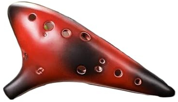 Okarina-Instrument 12 Löcher Okarina, Handgefertigt Professionelle Keramik-Okarina-Flöte Anfänger Traditionelle Musikinstrumente (Color : G)